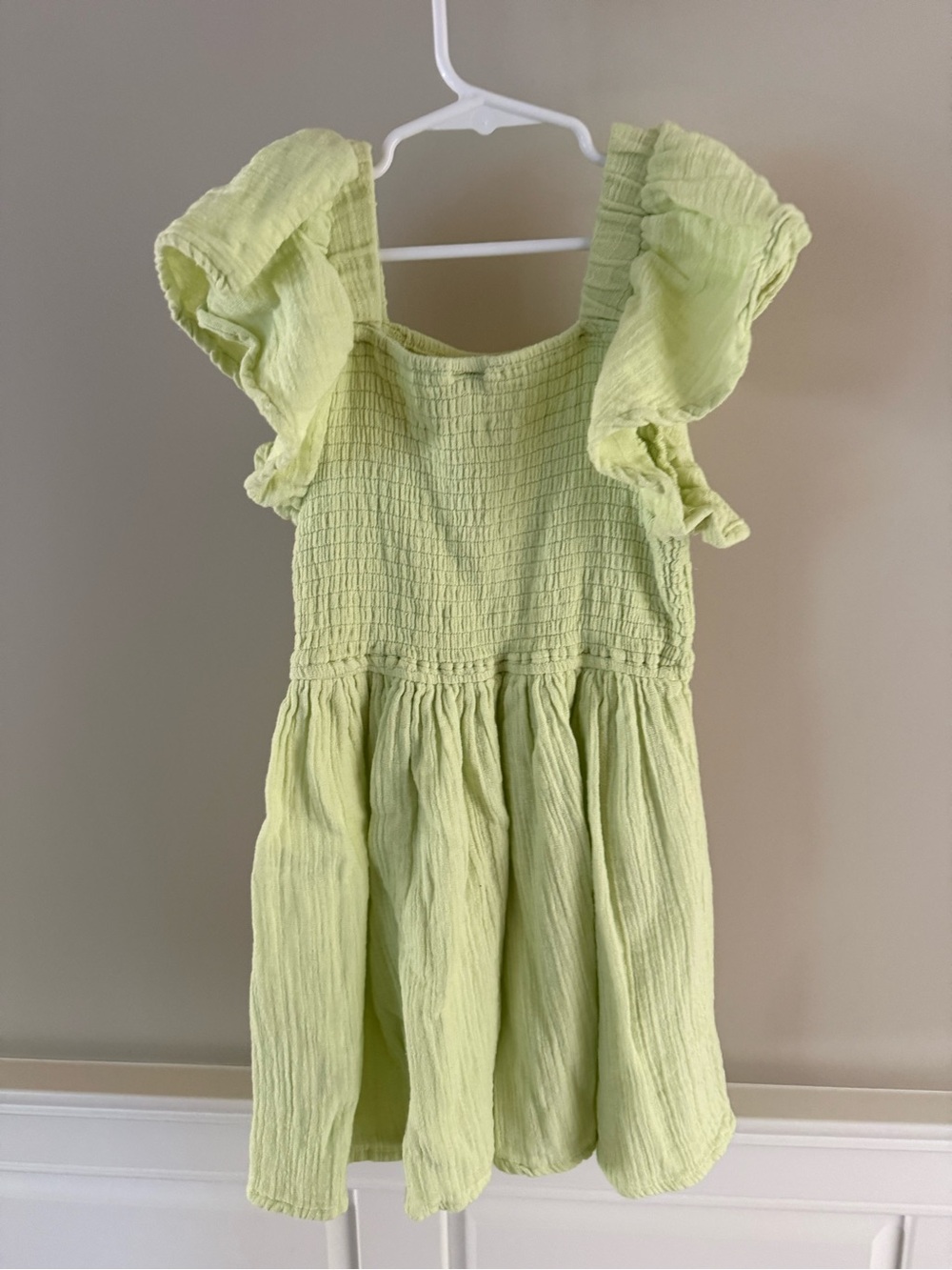Girls' Lime Ruffled Sundress - Picture 3 of 4
